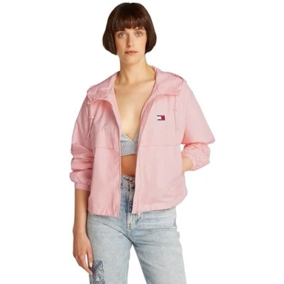 Afbeelding van Tommy Jeans Essential Windbreaker Outdoorjas, Dames, Maat: Large, Precious pink