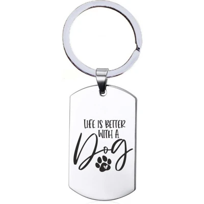 Afbeelding van Sleutelhanger RVS Life Is Better With A Dog