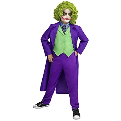 Afbeelding van FUNIDELIA Joker kostuum voor jongens Maat: 135 152 cm Paars