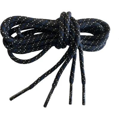 Afbeelding van Schoenveter Rond zwart/blauw/wit 110cm lang x4mm breed