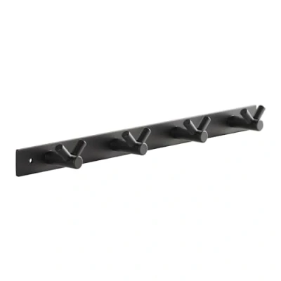 Afbeelding van SOTECH Blackline CORA V haakrail 345 mm met 4 haken zwart gepoedercoat Garderoberail