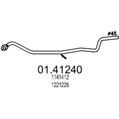 Afbeelding van MTS 01.41240 Uitlaatpijp 2180mm voor middendemper FORD: FIESTA 5