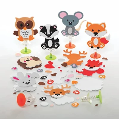 Afbeelding van Baker Ross FE688 Bosland dieren schieter sets pak van 8, foam knutsel activiteiten voor kinderen om te maken, versieren en tentoon stellen, een perfect cadeau creatieve