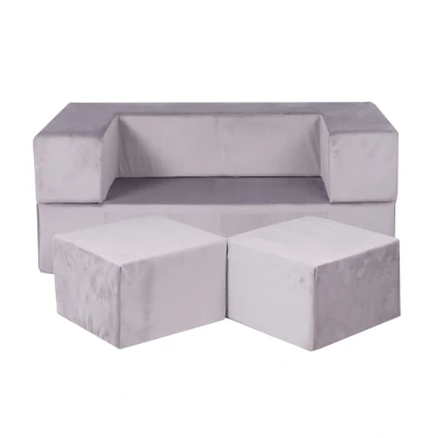 Afbeelding van MeowBaby® Kinder Sofa Bank Kindermeubilair Inrichting Meubelset Fluweel Stoffen Sofa, Flueel, Roze