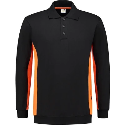 Afbeelding van Tricorp 302003 Polosweater Bicolor Zwart/Oranje L