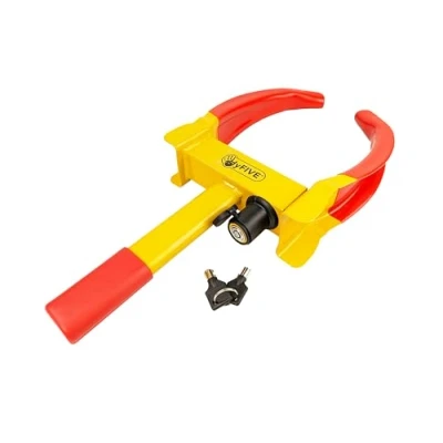 Afbeelding van Hyfive Wheel Clamp universele trailer veiligheid caravan lock 2 sleutels