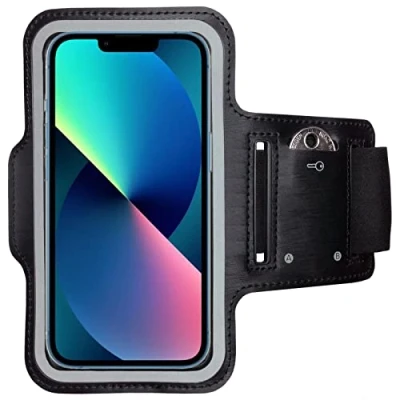 Afbeelding van CoverKingz sportarmband voor Apple iPhone 14 / 13 Hardloopband met sleutelvak Sport hardlooparmband mobiele telefoon Zwarte armband
