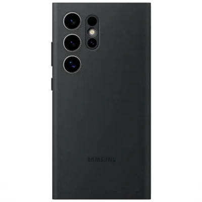Afbeelding van Samsung Galaxy S24 Ultra Hoesje Kunststof Bookcase Zwart Telefoonhoesje