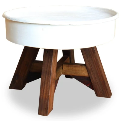 Afbeelding van Salontafel 60x45 cm massief gerecycled hout wit