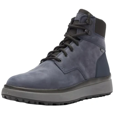 Afbeelding van Geox Veterboots, Heren, Maat: 42, Navy Leer en textiel