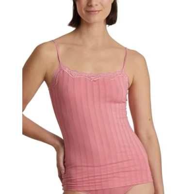 Afbeelding van Calida Etude Toujours Spaghettitop voor dames, verstelbare bandjes, elegante krijtstrepen look, met Swiss+Cotton keurmerk, Blouse Bloem, 36/38 NL