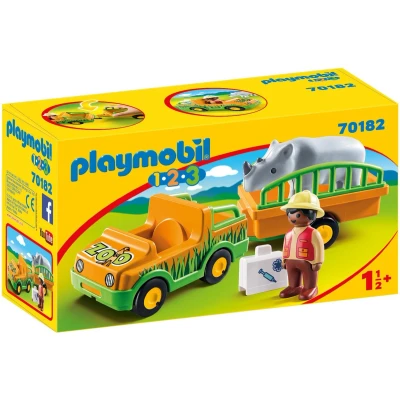 Afbeelding van PLAYMOBIL 1.2.3 Dierenverzorger met neushoorn 70182