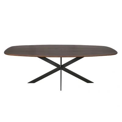 Afbeelding van Starfurn Eiken eettafel Ferris Deens ovaal 240 cm walnoot Hout