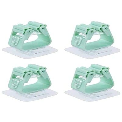 Afbeelding van Gendako Wandborstelhouders, 4 stuks, zelfklevend, voor bezem, zonder boren, bezemhouder, groen, bezem deur, badkamer, stuks