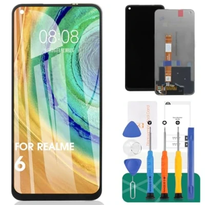 Afbeelding van Voor OPPO Realme 6 Lcd scherm 2020 Screen Vervanging RMX2001 Touch Digitizer Reparatiesets (zwart, zonder frame)