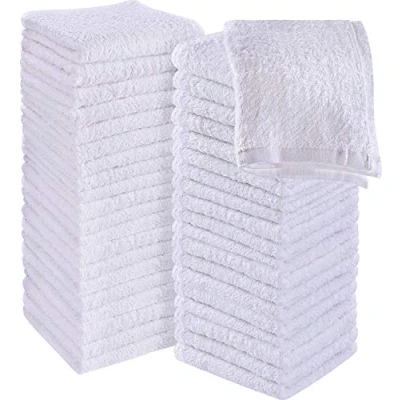 Afbeelding van Utopia Towels 60 stuks zeepdoeken, 30 x cm, met ophanglussen, absorberende washandjes voor het afvegen en reinigen van gezicht, (wit)