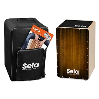 Afbeelding van Sela SE 129 EN Varios Brown Cajon Set+tas, pad, Engels boek etc.