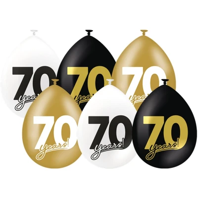 Afbeelding van Ballonnen 70 jaar Celebration! 30cm 6 stuks