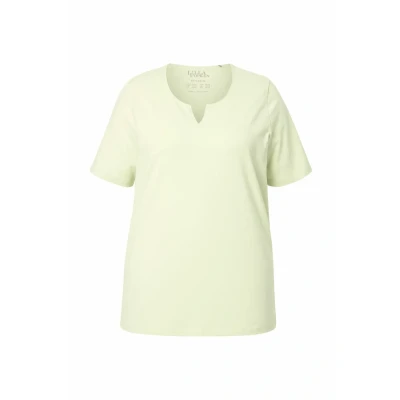 Afbeelding van Ulla Popken Ausschnitt Halbarm Tshirt basic, Dames, Maat: 42/44, Pistachio