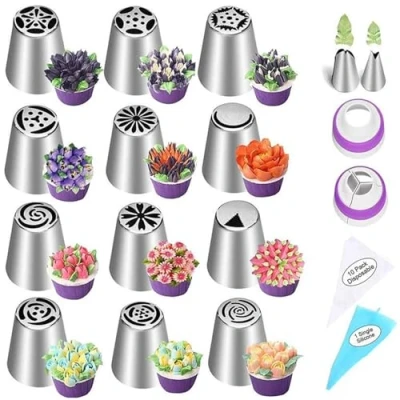Afbeelding van Cake Decorating Kit, Piping Bags and Tips Set reusable, Decor Tips, Baking Tool Set, Kit for Decorating, Supplies (27PCS)