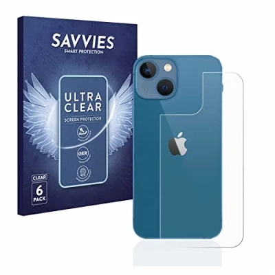 Afbeelding van Savvies (6 Stuks) Schermbeschermer voor Apple iPhone 13 mini (Achterkant) Screen Protector Ultra Transparant