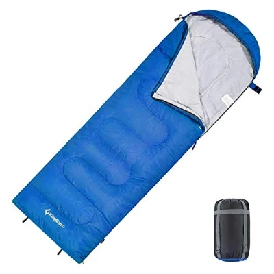 Afbeelding van KingCamp Slaapzak Eenpersoons (220/165 x 75cm) 3 4 Seizoenen Volwassen Kind Envelopstijl Gemakkelijk te dragen Lichtgewicht &amp; Waterdicht Warm voor Kamperen Buitenshuis in Blauw Groen Roze Paars Grijs Rood