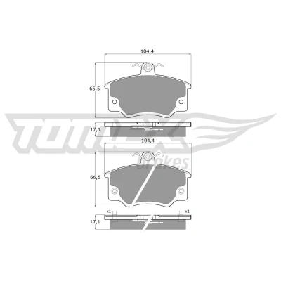 Afbeelding van Remblokkenset, schijfrem TOMEX Brakes TX 10 73