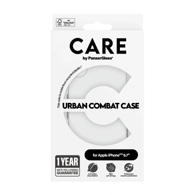 Afbeelding van Care Flagship Case Urban Combat Met Clear Frame Telefoonhoesje Voor Apple Iphone 2024 6.7&#039;&#039; Transparant