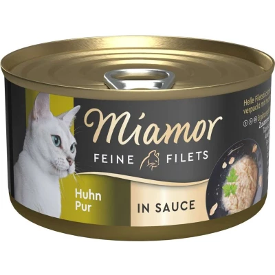 Afbeelding van 24x85g Miamor Fijne Filets in Saus Puur Kip Nat Kattenvoer