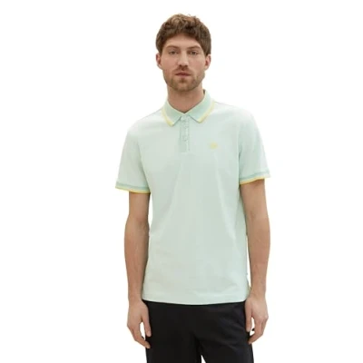 Afbeelding van TOM Tailor Poloshirt, Heren, Maat: XXL, White mint twotone