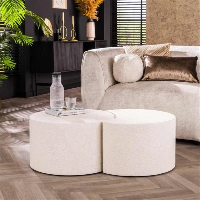Afbeelding van Hoyz Collection Salontafel Stone Moonset Marmer Composiet Set van 2