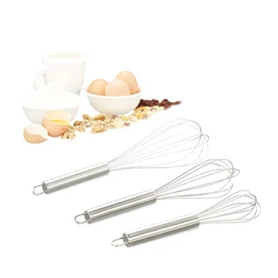 Afbeelding van Relaxdays garde set van 3 rvs ballongarde groot + keukengarde klein opkloppen zilver