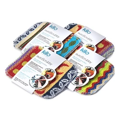 Afbeelding van Kilo LSET20 Krasschuursponsje zonder krassen, doel, milieuvriendelijk schrobberig meerkleurige set van 4, eenheidsmaat, 17 x 13 cm, 4