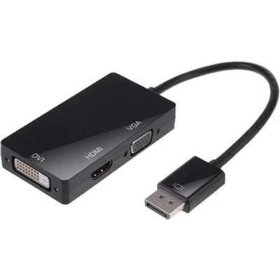 Afbeelding van DisplayPort 1.1 naar HDMI, DVI en VGA adapter / zwart 0,15 meter