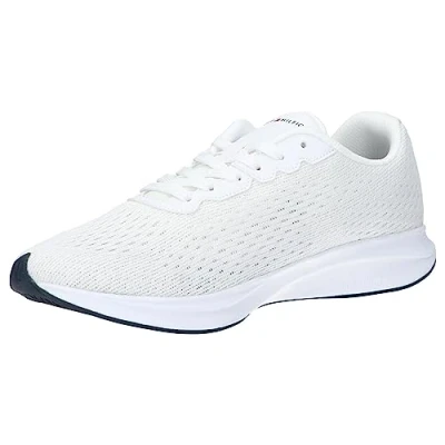 Afbeelding van Tommy Hilfiger Lightweight Runner FLAG Sneakers laag, Heren, Maat: 40, White Textiel/ synthetisch