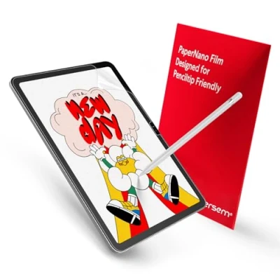 Afbeelding van BERSEM 2 stuks papieren beschermfolie, compatibel met iPad 10e generatie 10,9 inch (2022), matte PET folie om te tekenen, bescherming tegen verblinding, schrijven zoals papier, eenvoudig aan
