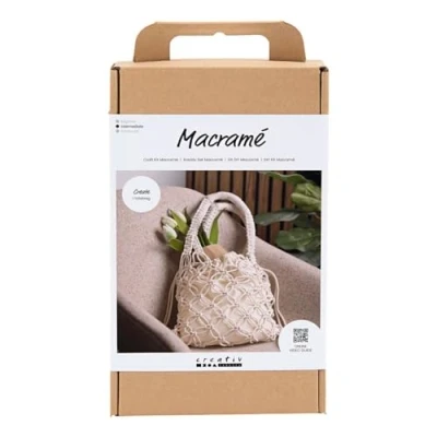 Afbeelding van Creativ Company Hobbyset Macrame Tas Wit