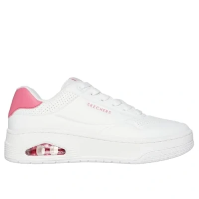 Afbeelding van Skechers Dames Uno Courted Style Sneaker, Wit en Roze Dlth, 39 EU