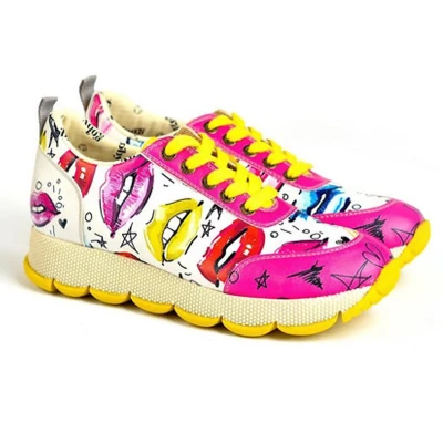 Afbeelding van Goby Pop Kiss Dames Sneaker Vegan Handgemaakt Maat 39