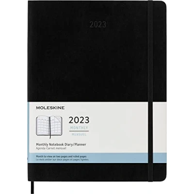 Afbeelding van Moleskine 12 Maanden Agenda 2023 Maandelijks XL Harde Kaft Zwart