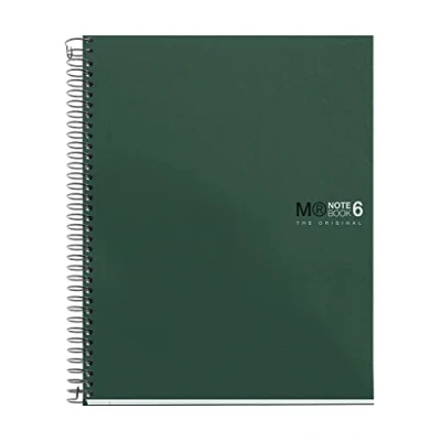 Afbeelding van Miquelrius Notitieboek The Original, 6 gekleurde strepen, ondoorzichtig polypropyleen omslag, A5 (148 x 210 mm), 2 gaten, 150 vellen à 70 g/m², geruit 5 mm, groen