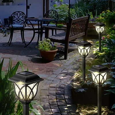 Afbeelding van Görvitor Led zonnelampen voor in de tuin, 6 stuks, warmwit, IP65 waterdicht, decoratieve tuinverlichting op zonne energie, gazon, looppad, landschap, balkon, Kerstmis