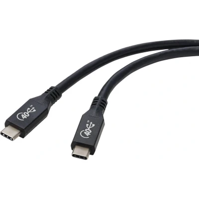 Afbeelding van Renkforce USB kabel 4.0 C 0.80 m Zwart Aluminium stekker RF 4870098