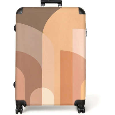 Afbeelding van NoBoringSuitcases.com® Koffer groot Reiskoffer lichtgewicht Abstract Pastel Kunst Rolkoffer met 4 wielen Grote trolley XL 98 liter bagage
