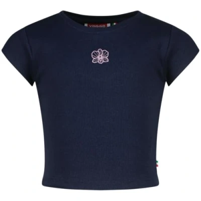 Afbeelding van Vingino Basic CROP TEE Tshirt print voor kinderen, Maat: 116, Dark blue