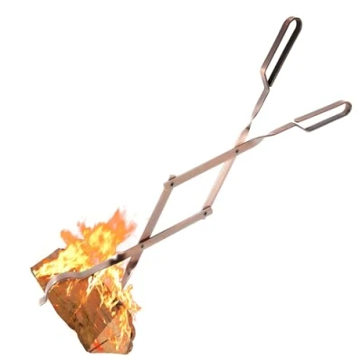 Afbeelding van 26 inch open haard tang roestvrij staal, vuurplaats gereedschap, accessoires gereedschap voor outdoor indoor camping barbecue brons