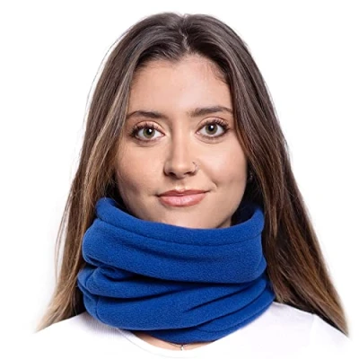 Afbeelding van ... Karl Love halswarmer voor heren en dames, uniseks, fleece, nekwarmer, winter, multifunctioneel, colsjaal, warm, dik, halsbescherming, sport, muts sneeuwband, winddicht, elastisch blauw Taille Unique