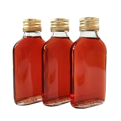 Afbeelding van DIAH DO IT AT HOME 10 x 100 ml fles lege glazen flessen 100ml en GOUDEN schroefdoppen om het zelf te vullen opslag wijn gin