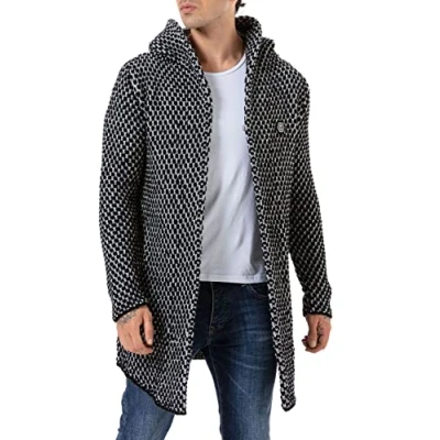 Afbeelding van Redbridge Jas Heren Cardigan Lange Gebreide Jas, zwart, M
