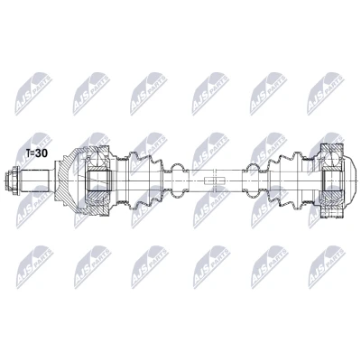 Afbeelding van NTY NPW BM 210 Aandrijfas Achteras links, rechts 643mm Handgeschakeld BMW: X5 (E53) 3.0 d, 4.6 is, i, 4.8 4.4 i 2000 2006
